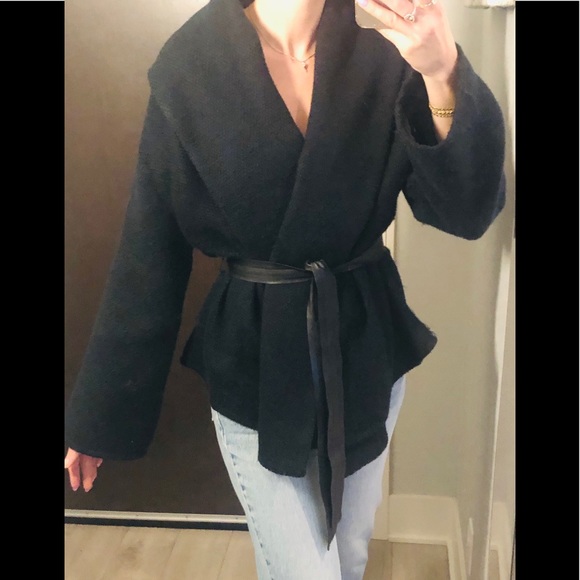 Gorgeous Dolman Sleeved Dark Teal Coat - Picture 2 of 7